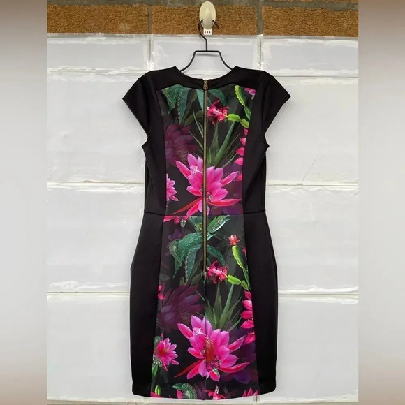 Ted Baker Women Ellika Chameleon Jungle Floral Print Bodycon Dress size 1 small - Picture 6 of 10